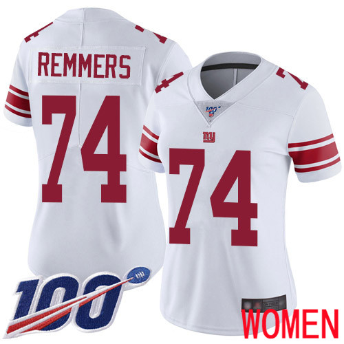 Women New York Giants #74 Mike Remmers White Vapor Untouchable Limited Player 100th Season Football NFL Jersey->youth nfl jersey->Youth Jersey